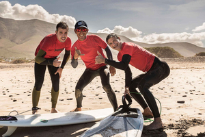 Famara Surfles met een echte Pro