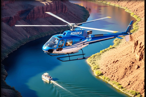 Grand Canyon Helicopter and Pontoon Boat Tour by Luxury Car