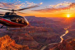 Voo de Helicóptero ao Amanhecer no Grand Canyon