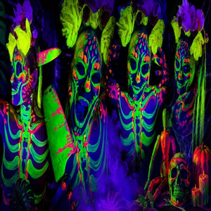 Halloween Neon Life Drawing | UV Art Experience!