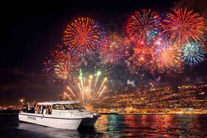Atlantic Festival: Fireworks from a Catamaran with Open Bar