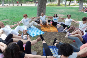 Hatha Yoga in het Retiro-park