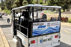 Málaga: Privates Tuk-Tuk-Erlebnis und Verkostung von 6 Weinen aus der Region