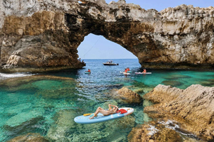 Cala Santanyí: surf de remo a Es Pontàs y esnórquel