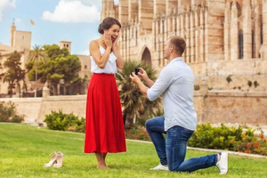 Palma de sesión de fotos para una propuesta romántica sorpresa