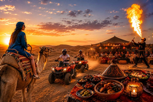 Marrakesch: Agafay-Wüste - Kamelritt, Quadfahrt & Dinner-Show