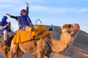 Marrakech : balade à dos de chameau dans le désert d'Agafay, coucher de soleil et dîner-spectacle