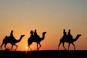 Marrakech: giro in cammello nel deserto di Agafay, cena e spettacolo con fuochi d'artificio