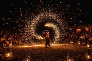 Marrakech : dîner-spectacle dans le désert d'Agafay, quad, chameau, coucher de soleil