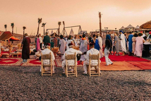 Marrakech: Agafay Desert Dinner Show with Sunset Camel Ride