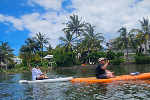 Paddle boarding on the Tamarin River
