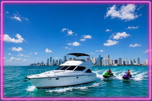 50ft + 2 Jet skis | Miami Yacht Rental | 13 Ppl Max