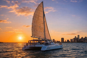 Sunset Catamaran Cruise in Miami with Open Bar, Bites & Live DJ