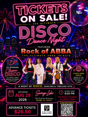 Disco-ilta Savage Labsissa, jossa esiintyy Rock Of ABBA – Ultimate ABBA -tribuuttibändi
