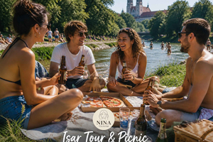 River Picnic with Pizza and Beer