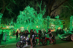 NYC: e-bike tour met veerboot door Dyker Heights met kerstverlichting