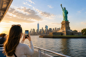 NYC: boottocht Vrijheidsbeeld vanuit het stadscentrum