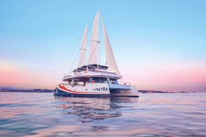 Nice : Sunset at sea on a Maxi Catamaran - Villefranche Bay