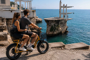 Res i tiden för två på en elektrisk Fatbike i Nice