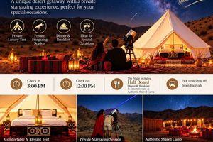 Bidiyah: soggiorno privato in tenda di lusso nel deserto con osservazione delle stelle