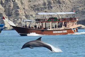 Khasab: Dhow cruise van een halve dag, dolfijnen kijken en snorkelen