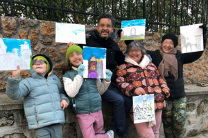 Montmarte painting session and walking tour for kids !