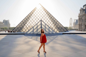 パリ：パリのハートマークでサンセットフォトセッション - ルヴル美術館、オルセー美術館、エッフェル塔