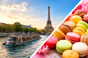 Sightseeing-Bootsfahrt auf der Seine mit Pariser Macarons