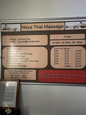 Neya Thai Massage good massage and provide professional Thai massage.