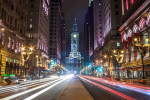 Visite de nuit de 1,5 h en bus panoramique City Sightseeing à Philadelphie