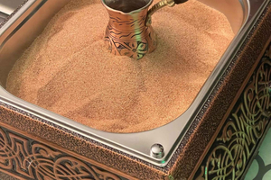 Philadelphie : atelier de préparation du café turc sur sable