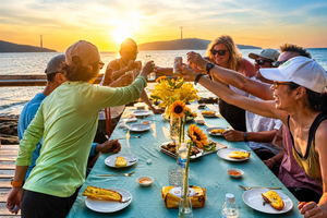 Barbecue-Abendessen bei Sonnenuntergang und Schnorcheltour zu 2 Inseln
