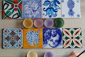 Tile Painting Masterclass in an Artist’s Home-Studio