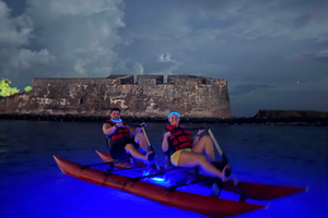 San Juan: Night Tour Chiliboats Waterbike in Condado Lagoon