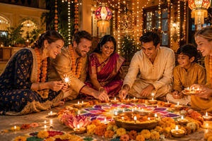 Célébration de Diwali avec une famille locale à Jaipur avec dîner