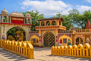 Visite de la ville de Jaipur en soirée et dîner à Chokhi Dhani