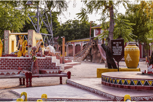 Jaipur: tour del villaggio di Chokhi Dhani con cena in auto d'epoca