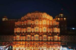 Jaipur: excursão noturna privada + comida de rua e traslado