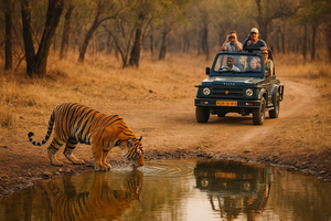 Safari tigres à Ranthambore en véhicule ouvert avec guide