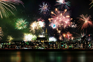 Neujahrsfeuerwerk Mitternachtsfahrt