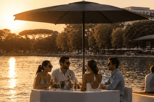 Aperitif and Romantic Dinner on a Private Electric Boat