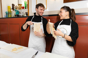 ローマで楽しいフェットチーネラビオリ＆ティラミス料理教室