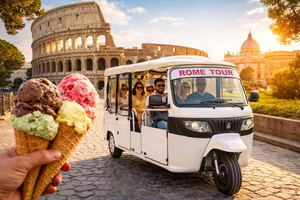 Roma: tour en tuk tuk eléctrico por puntos destacados con helado