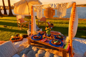 op Baja geïnspireerde luxe picknickervaring aan de baai