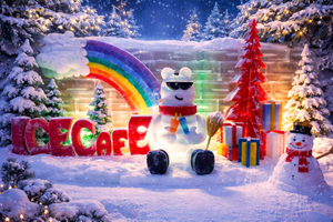 Billet pour l'Ice Café de Hongdae : salle de glace, boisson dans un verre en glace et recharge