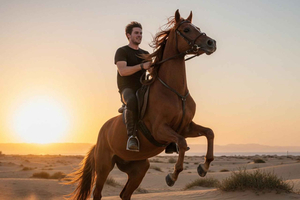 Hurghada: Aventura a caballo por el desierto y el mar árabes