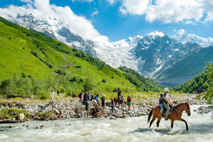 Ushguli: Horseback Ride with Shkhara Glacier Views