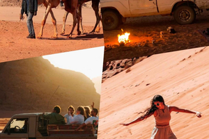 Wadi Rum: Mixed Tour Jeep Tour & Camel Ride Experience