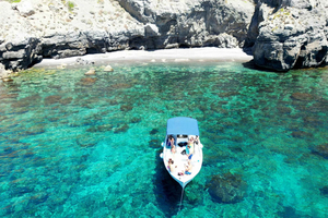 Boat tour to Favignana & Levanzo with Tastings and Swim stop