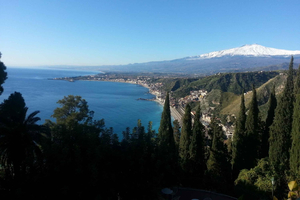 From Cefalù : Etna & Taormina guided tour full day